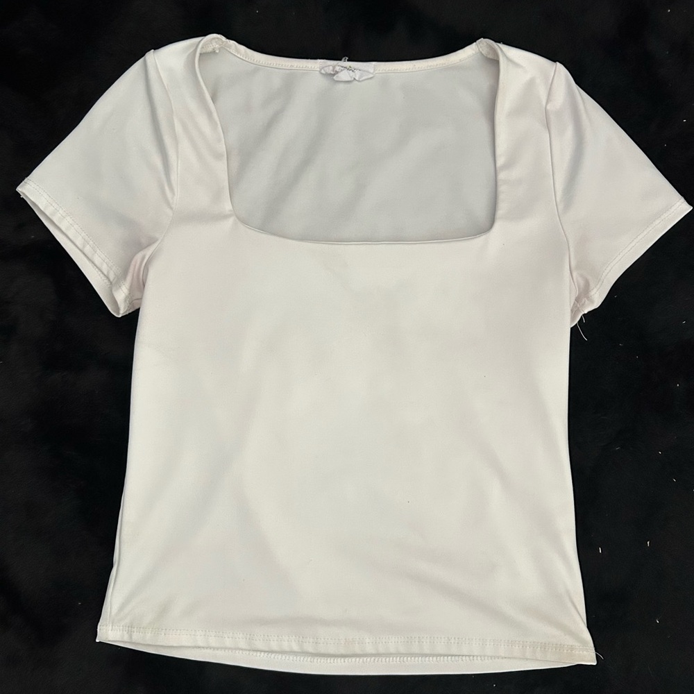 Chic Cream Square Neck Top